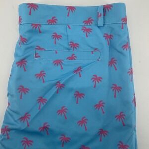 Golf Gentry Mens Blue Pink Palm Tree Print Performance Golf Pants 40x34 NWT